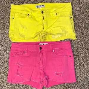2 pair Florescent Jean shorts